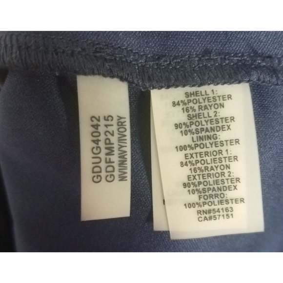 Guess Women's Sz. 10 Navy & White Striped Knit Bandage Knee Length Dress - Picture 5 of 11